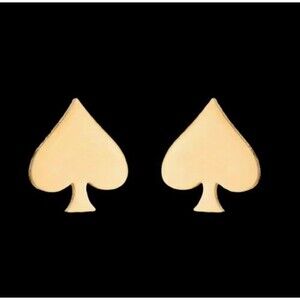 Earrings Heart Shaped Spades Stainless Steel Stud Earrings Jewelry Yellow Gold